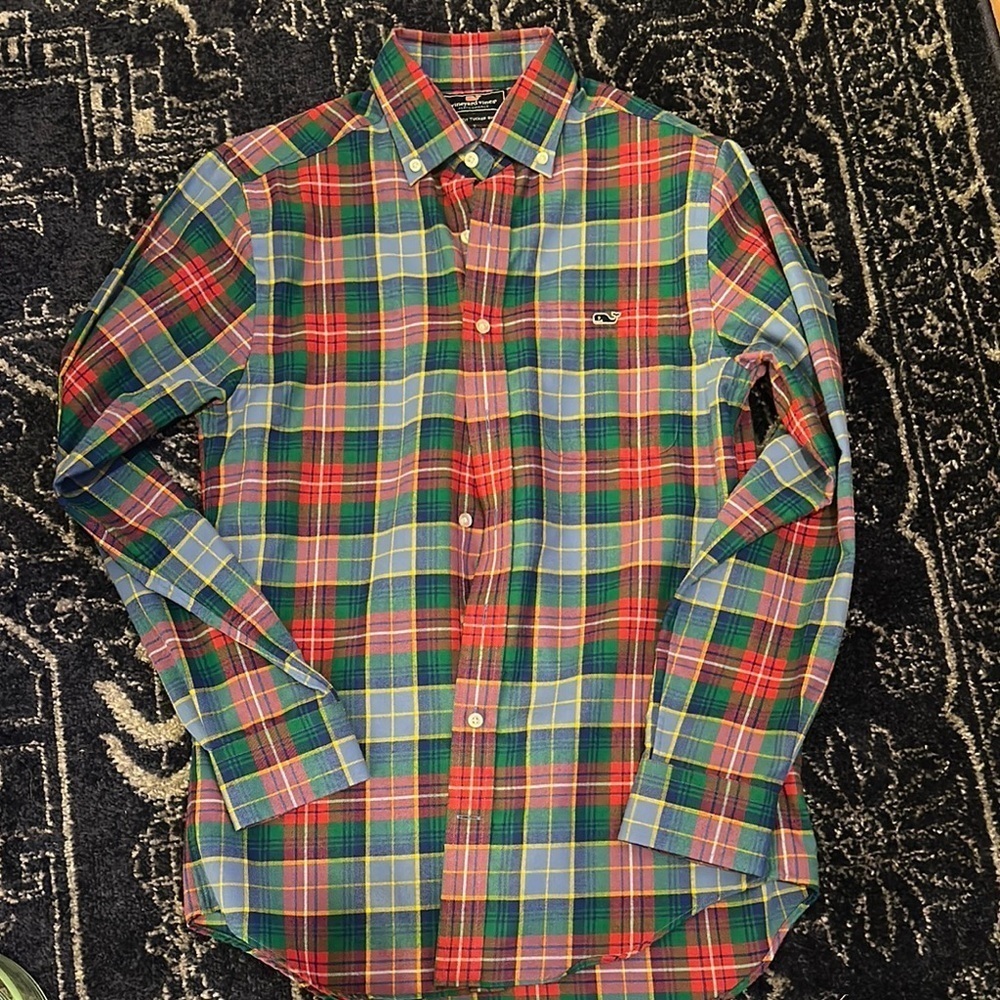 NWOT Vineyard Vines Casual Flannel Button Down Shirt - Slim Fit Tucker sz small